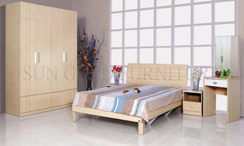 Hot Sale Cheap White Varnish Bed / Modern Bedroom Furniture Set / Home Furniture
