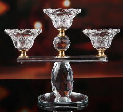 Large Stock Crystal Glass Candlelight Holder Holiday Candleholders