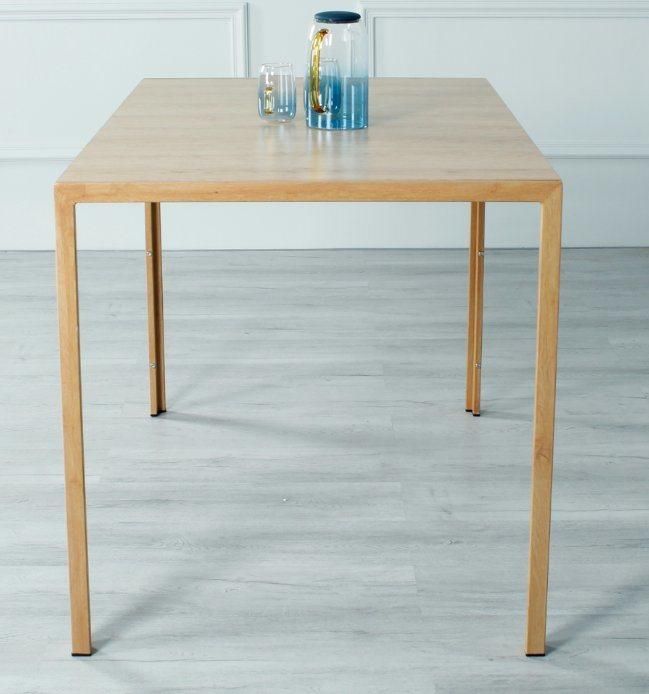 Home Livining Room Kitchen Room Furniture MDF Table Top Dining Table with Coated Steel Tube Leg