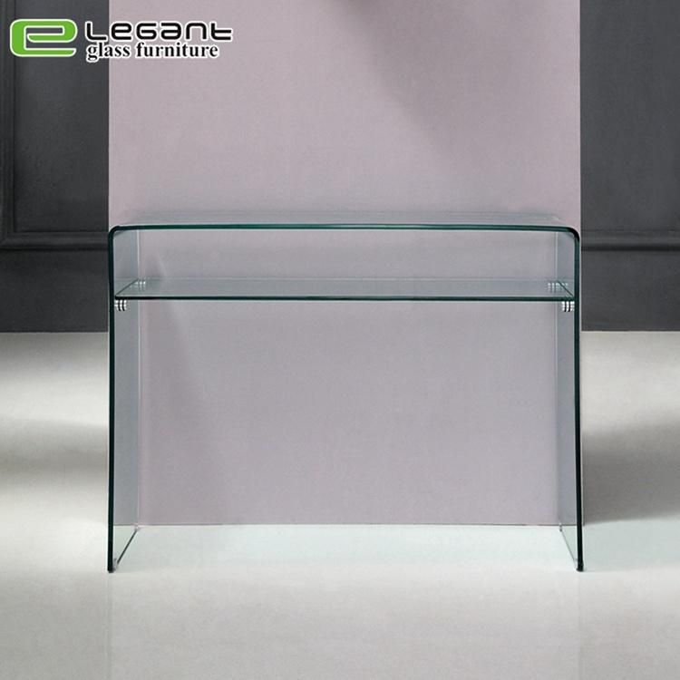 Modern Hot Bend Glass Console Table with S Shape Legs