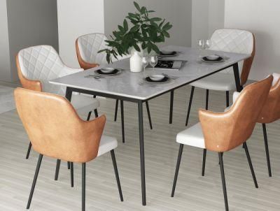 Modern Popular Dining Room Furniture Glass Ceramic Melamine Table Set