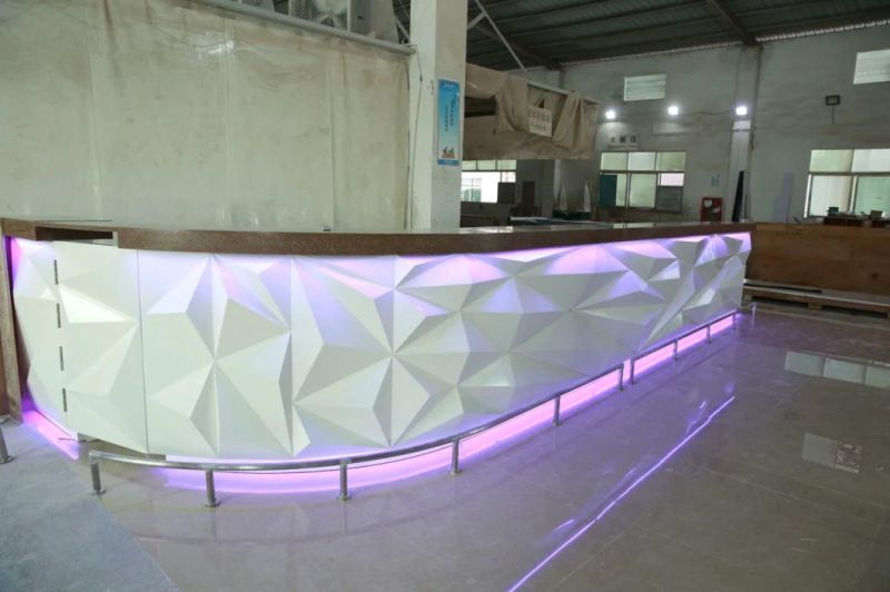 Modern High End Commercial LED Lighting L Shape Restaurant Bar Counter