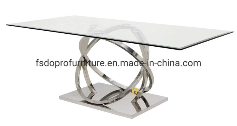 2021 New Design Glass Dining Table Luxury Marble Table for Home