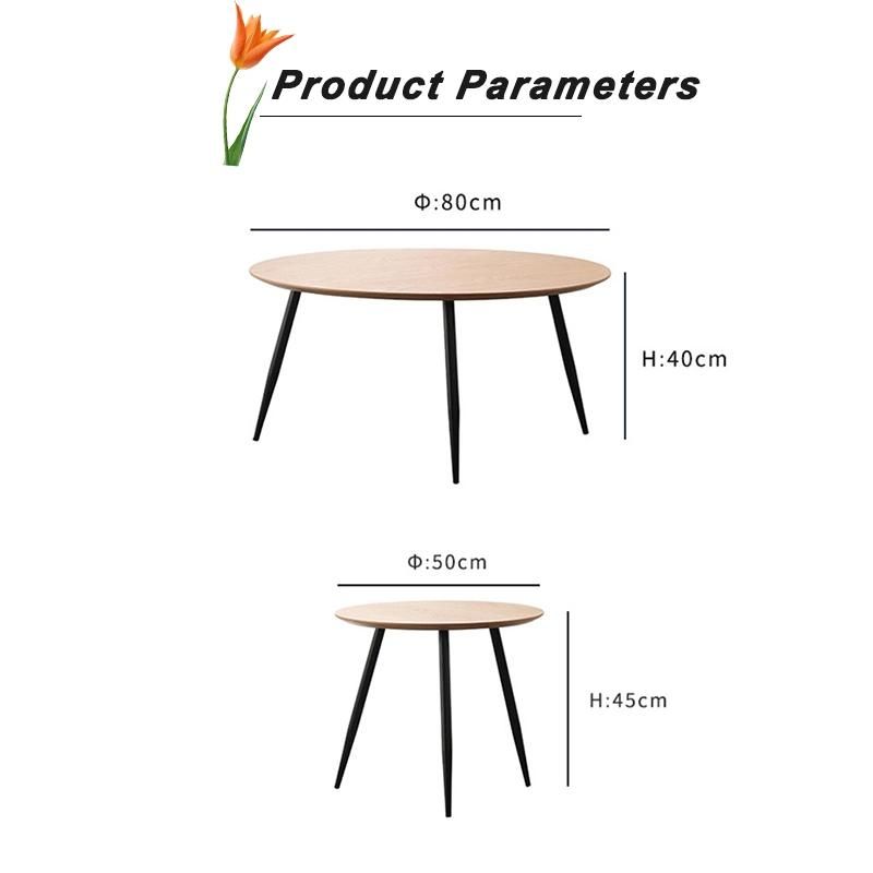 Wholesale Home Living Room Furniture MDF Top Round Table with Metal Leg for Cafe Table Side Table