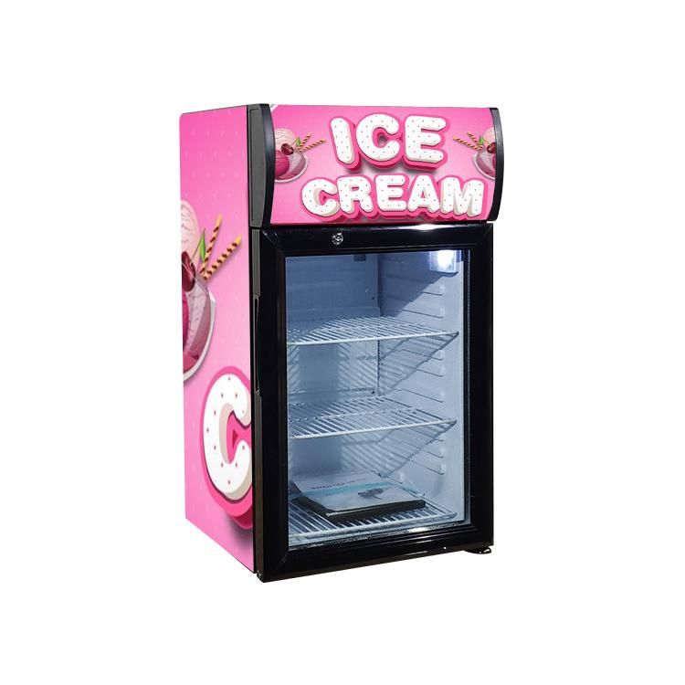 Mini Glass Door Ice Cream Display Freezer