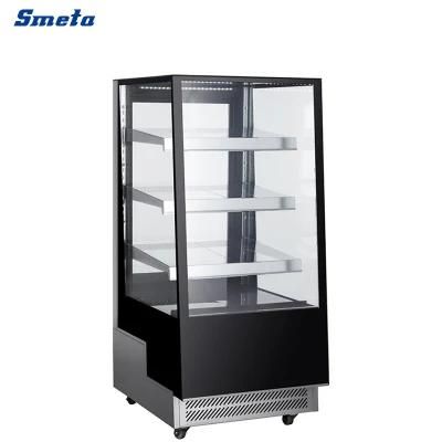 Smeta 4 Sides Glass Cake Display Refrigerator Commercial Bakery Showcase