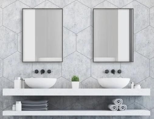 Hot Sale Home Morden Simple Home Wall Decorative Bathroom Vanity Rectangle Framed Metal Mirror