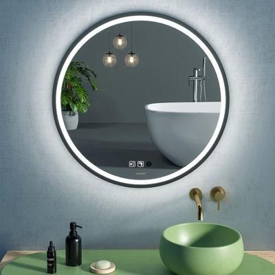 Round Frame LED Lighted Bathroom Wall Mount Mirror Ningbo Factory