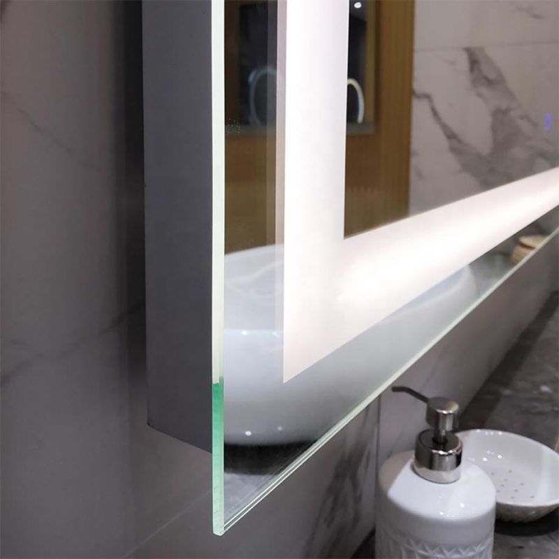 Wholesale Wall Anti Fog Light IP44 LED Multi Function Smart Parabolic Bathroom Mirror Wall Decorative