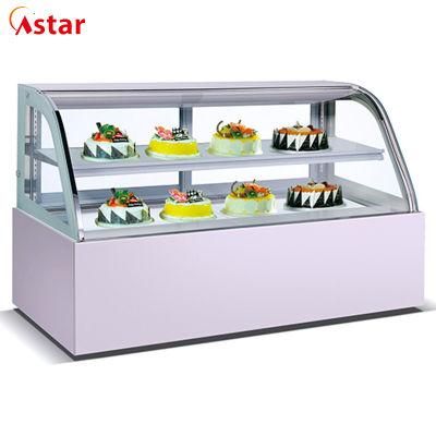 2 Layers Front Curved Glass Cake Display Showcase for Shop