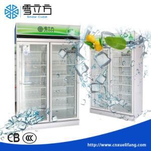 Beverage Cooler/Glass Door Upright Showcase Freezer /Supermarket Refrigerator Equipment