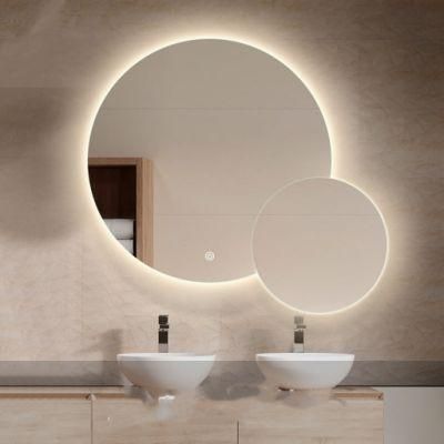 Hotel Wall Decorative Round Backlit LED Bathroom Vanity Glass Smart Mirror with Lights