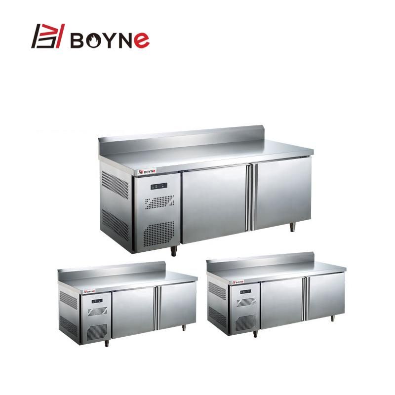 Restaurant Kitchen Counter Chiller Stainless Steel Customized Work Bench