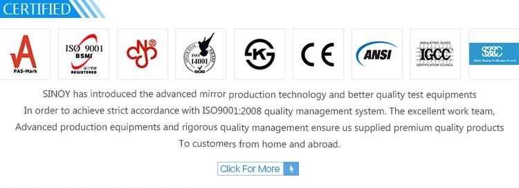 3mm 1830*2440mm Silver Mirror Glass Silver Coated Mirror Glass