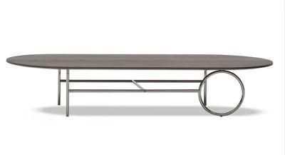 Modern Home Furniture with Stainless Steel Black Titanium Smoked Wood Finish