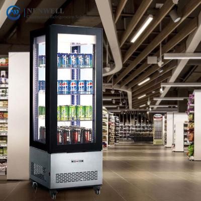 Upright Pass-Through 4 Sided Glass Beverage and Food Refrigerated Showcase for Catering Business (NW-RT400L)