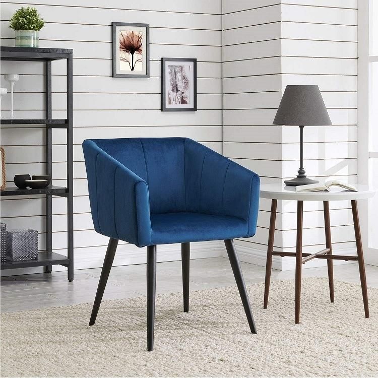 Nordic Style Modern Chairs Outdoor Banquet Furniture Velvet Armrest Home Lounge Restaurant Dining Sofa Chair for Living Room
