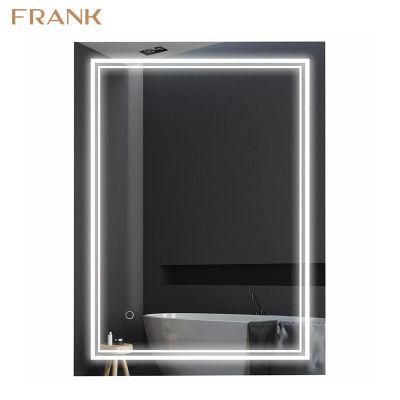 Bathroom Mirror with Invisible Time and Temperature Display