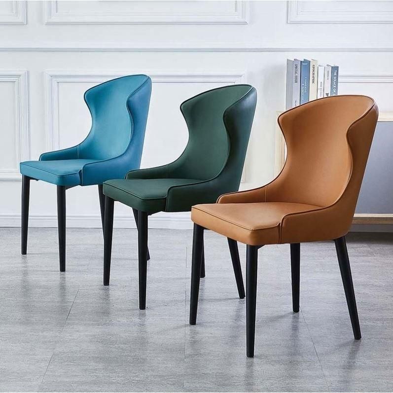 Home Furniture Banquet Kitchen Furniture Sofa Chair Set Dining Chair with Sprayed Gold Legs