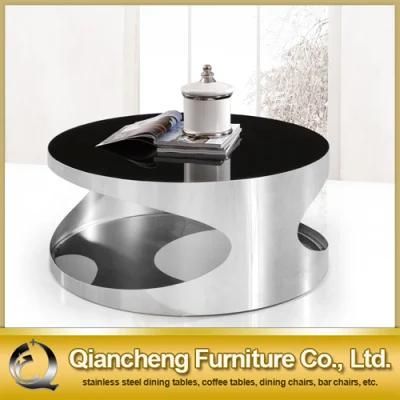 Living Room Furniture Round Marble Top Stainless Steel Coffee Table