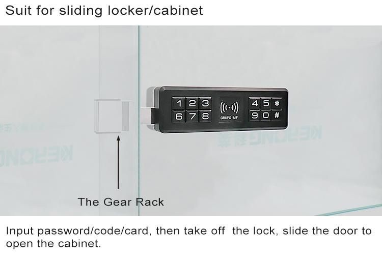 KERONG Glass Cabinet Slide Lock with Key for Showcase Door