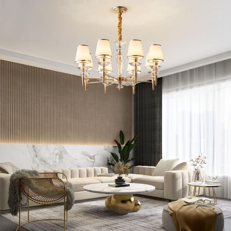 Modern Style for Home Lighting Furniture Decorate Indoor Living Room/Bedroom Design with Gold Lampshade Factory Supply Glass Wall Sconces