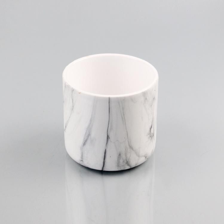 Mette Custom White Colored Ceramic Candle Holder a with Bamboo Lid