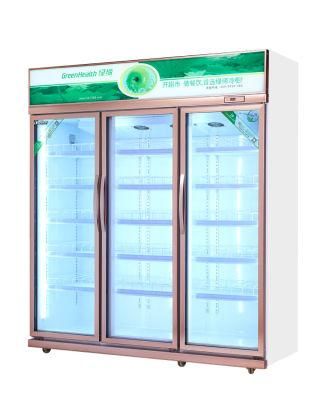 Supermarket Compressor Cooling Three Door Fridge Display Cabinet