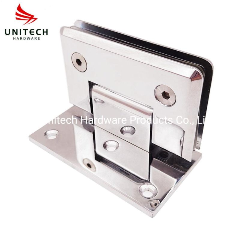 Zinc Alloy 90 Degree Wall to Glass Door Fitting Cabinet Door Hinge Clamp