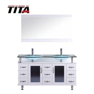 Classical Glass Top Bathroom Vanity T9097-60W/72W