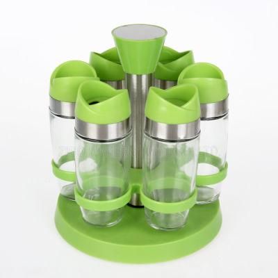 Wholesale Clear Revolving Rotating Carousel Plastic Seasoning Spice Bottle Restaurant Spice Rack