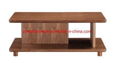 Home Furniture Modern Wooden Walnut Color Coffee Table for Living Room