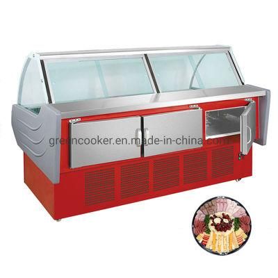 Commercial Showcase Butchery Equipment Glass Door Meat Display Refrigerator