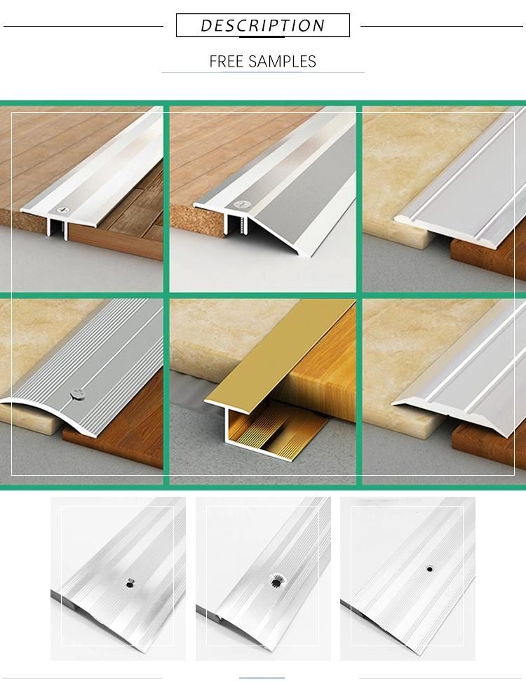 Decorative Furniture Stone Color Aluminum for Floor Ceiling T Molding Steel Tile Stainless Edge Carpet Metal Trim Golden Shinning