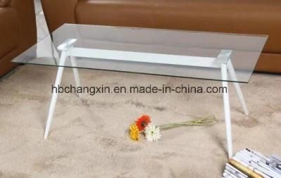 Wholesale Steel Legs Clear Tempered Glass Coffee Table