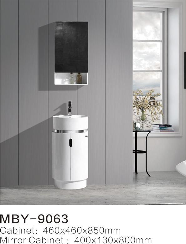 Ceramic Hand Wash Bathroom Cabinet Wash Basin Bathroom Cabinet PVC Mirror with LED