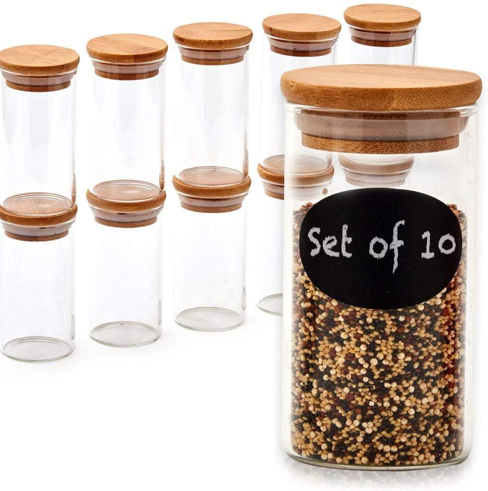 Eco Friendly Glass Storage Jars Airtight Food Jars Set of Food Canisters Kitchen Canisters Food Storage Containers