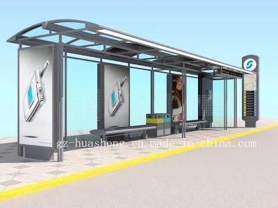 Stainless Steel Bus Shelter with Canopy (HS-BS-E003)