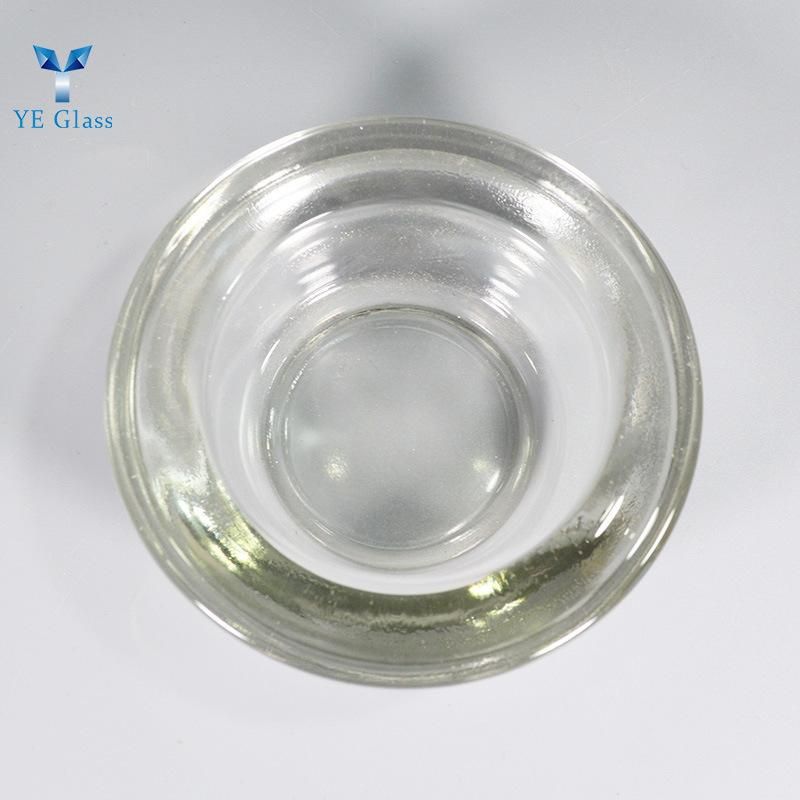 Customized Round Thickened Transaprent Glass Candle Holder for Decoration