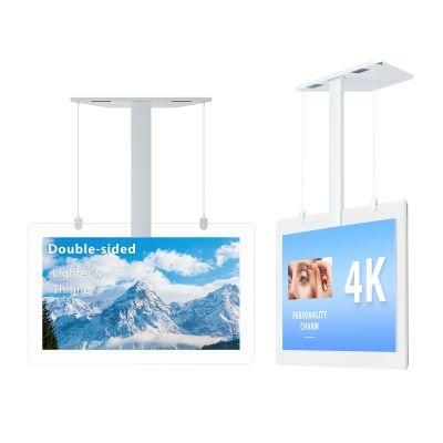Hanging Double-Sided LCD Screen Player WiFi Advertising Display Digital Signage for Showcase, Glass Wall, Window