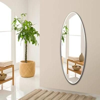 Full Length Frameless Oval Clear Wall Decorative Dressing Mirror