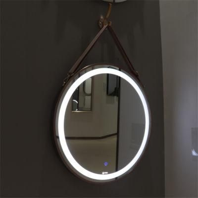 Modern Touch Screen Anti-Fog Multi-Colored Round LED Bathroom Mirror