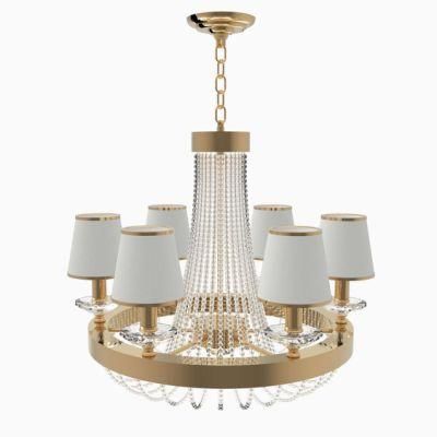 Factory Supply Modern Style for Home Lighting Furniture Decorate Indoor Living Room/Bedroom Design with Lampshade Glass Gold Round Chandelier