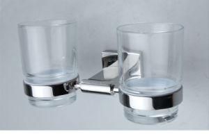 High Quality Bathroom Shower Accessory Double Toothbrush Glass Cup Holder