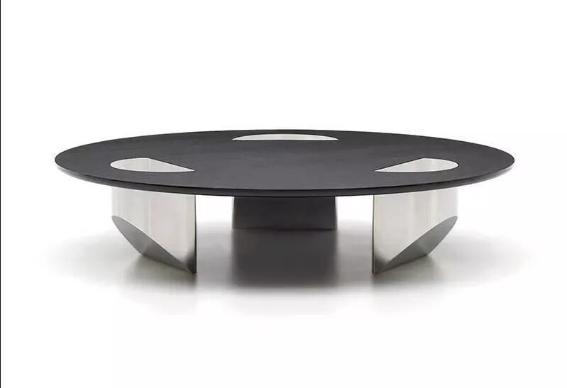Italian Design Living Room Furniture Black Oak Wooden Tea Tables Table Glass Coffee Tables