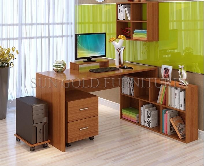 Cheap Price Office Study White Computer Desk with Cabinet (SZ-OD099)