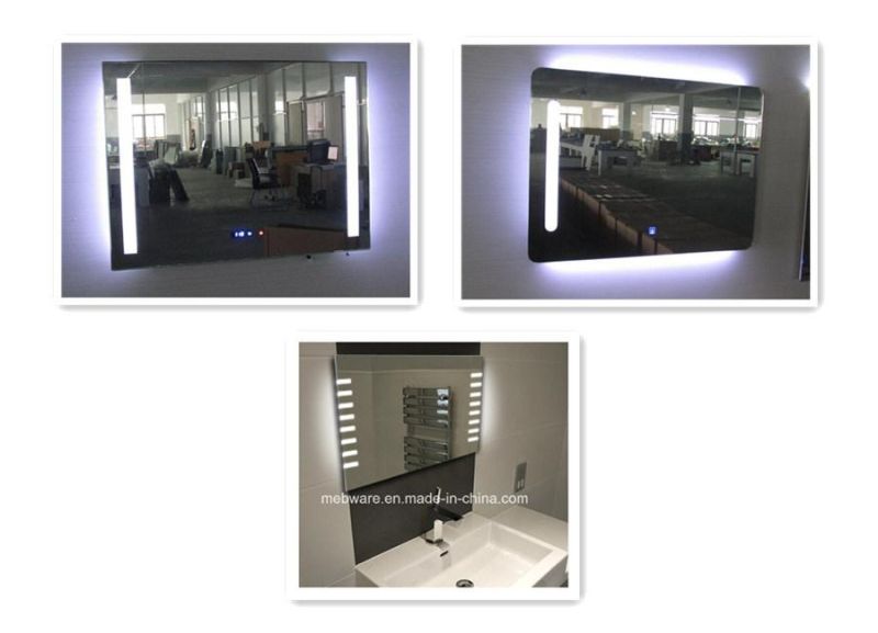 Bathroom Wall Make up Cosmetic Sliver Mirror LED Light Mirror