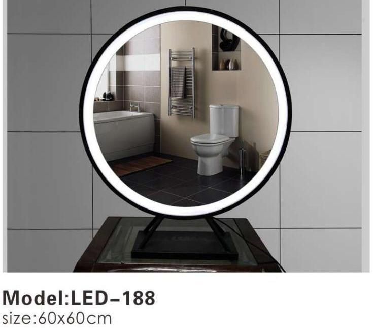 Frameless Round Double LED Backlit Touch Wall Smart Bathroom Mirror
