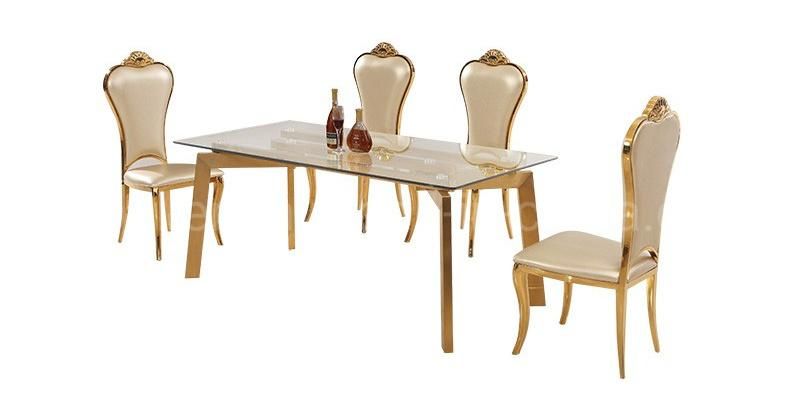 High Quality Wedding Restaurant Hotel Banquet Gold Dining Room Table