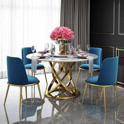 Modern Glass Marble Sintered Marble Rock Beam Top Table Furniture Living Room Home Apartment Restaurant Home 6 Chairs Dining Table